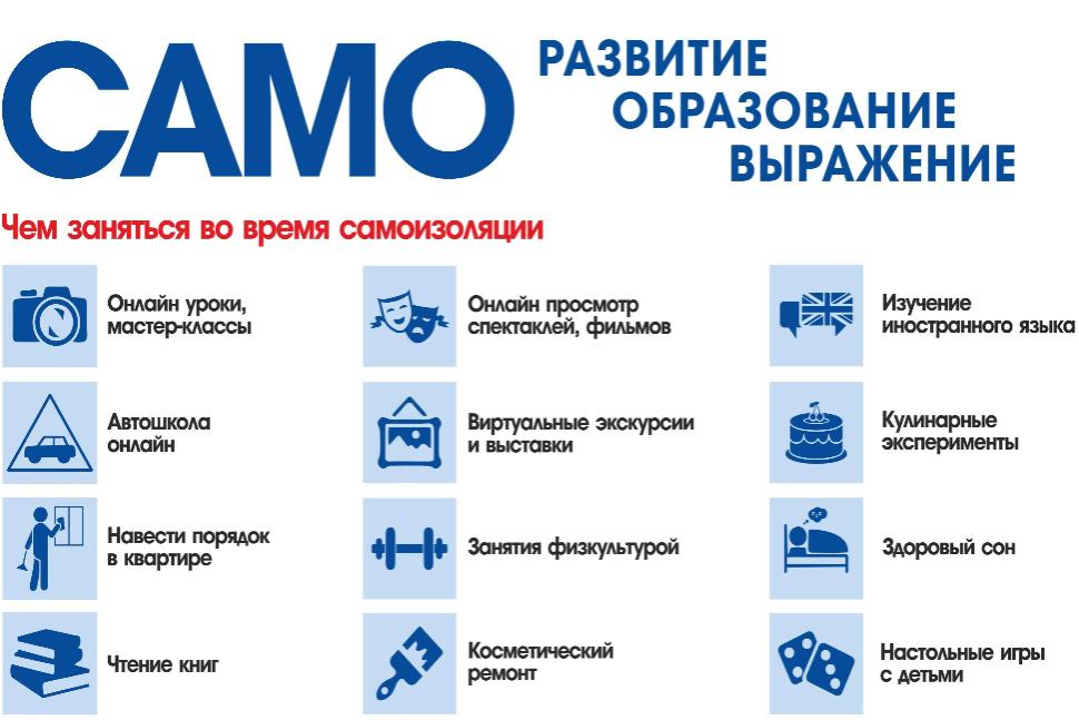 Рекомендации в условиях самоизоляции