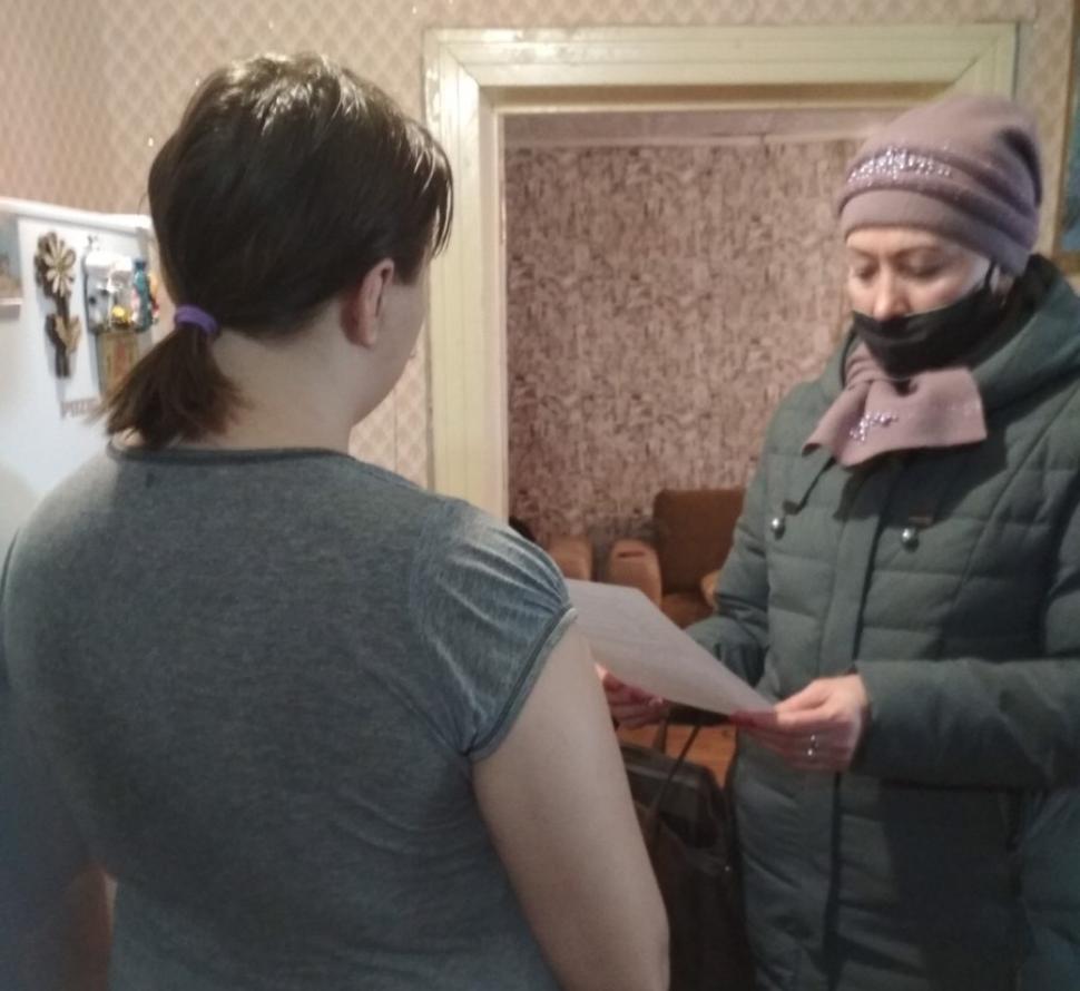 Профилактический рейд в многодетные семьи с. Русский Камешкир.