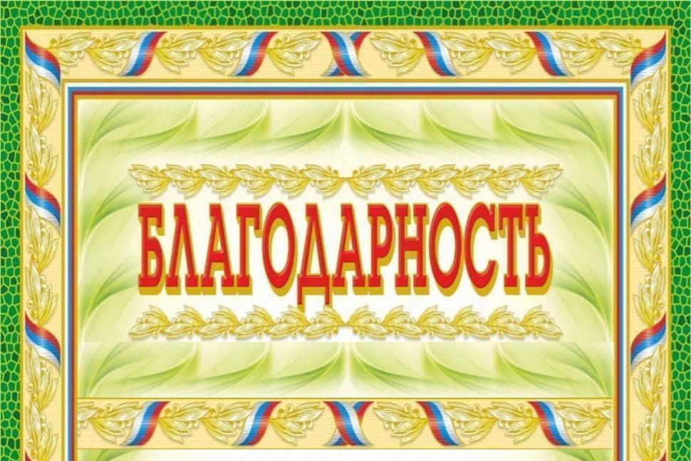 Благодарность за спонсорскую помощь предпринимателям Камешкирского района