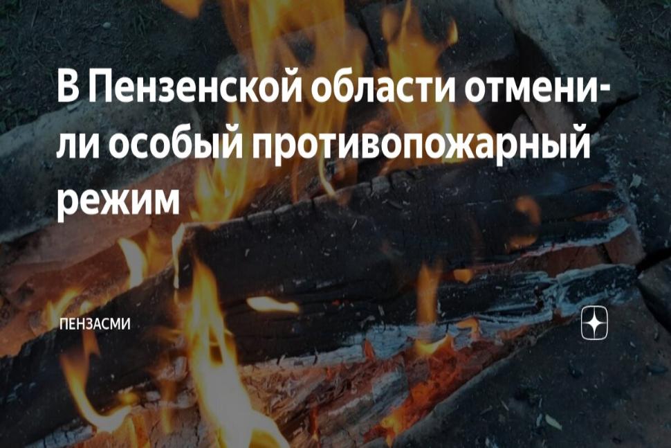 Отмена особого противопожарного режима в Пензенской области 