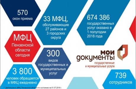 Жители региона получили более 670 тысяч услуг в Многофункциональных центрах в первой половине 2018 года