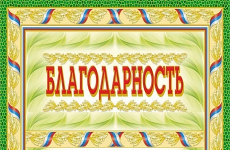 Благодарность за спонсорскую помощь предпринимателям Камешкирского района