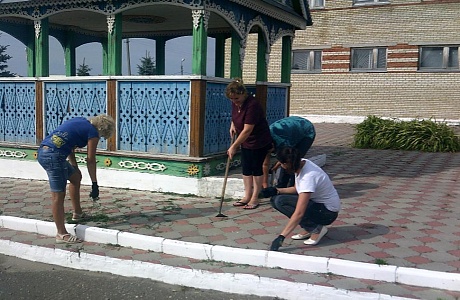 Сотрудники администрации Камешкирского района провели субботник