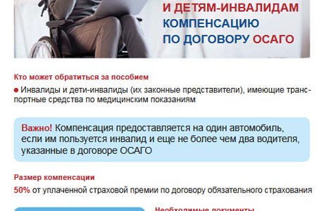 С 1 января 2022 г. Пенсионный фонд начнет назначать инвалидам и детям-инвалидам компенсацию по договору ОСАГО  