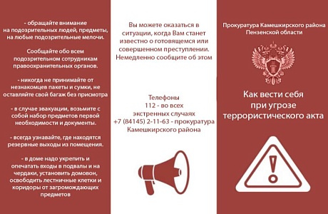 Прокуратура Камешкирского района разъясняет