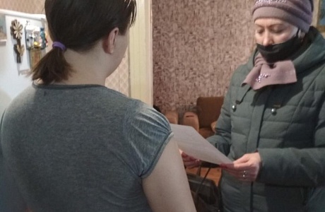 Профилактический рейд в многодетные семьи с. Русский Камешкир.