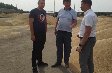 Глава Камешкирского  района лично проконтролировал ход уборочных работ  зерновых и зернобобовых культур в сельскохозяйственной организации ООО «Колосок» 