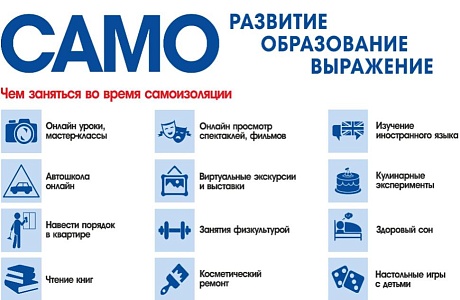 Рекомендации в условиях самоизоляции