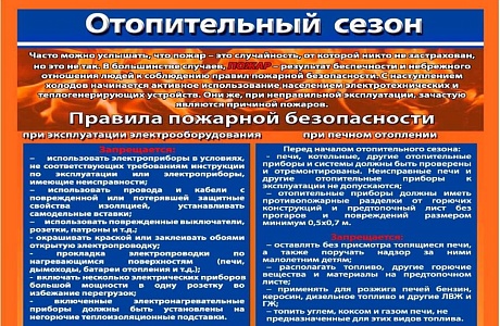 Правила пожарной безопасности в отопительный сезон Правила пожарной безопасности в отопительный сезон